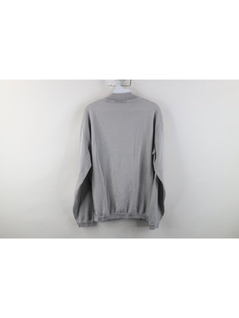 Vtg 90s St Croix Mens Large Blank Knit Mock Neck Lightweight Sweater Lt Gray USA - Picture 7 of 9